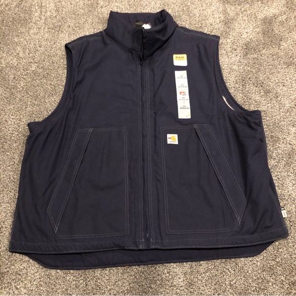 Carhartt Vest Adult 3XL XXXL Blue Work Wear Duck Down FR Fire Resistant Mens - Picture 2 of 16